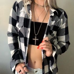 Black and White Flannel Jacket